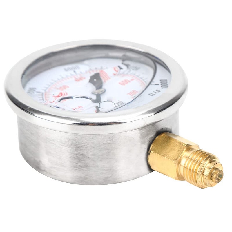 LiebeWH Pressure Gauge Radial Stainless Steel 0-700Bar 0-10000Psi Industrial Tool Dial Liquid Filled with Thread for Machinery Chemical Metallurgy Mining - Image 2