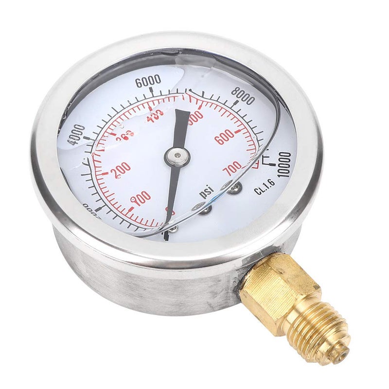 LiebeWH Pressure Gauge Radial Stainless Steel 0-700Bar 0-10000Psi Industrial Tool Dial Liquid Filled with Thread for Machinery Chemical Metallurgy Mining - Image 3