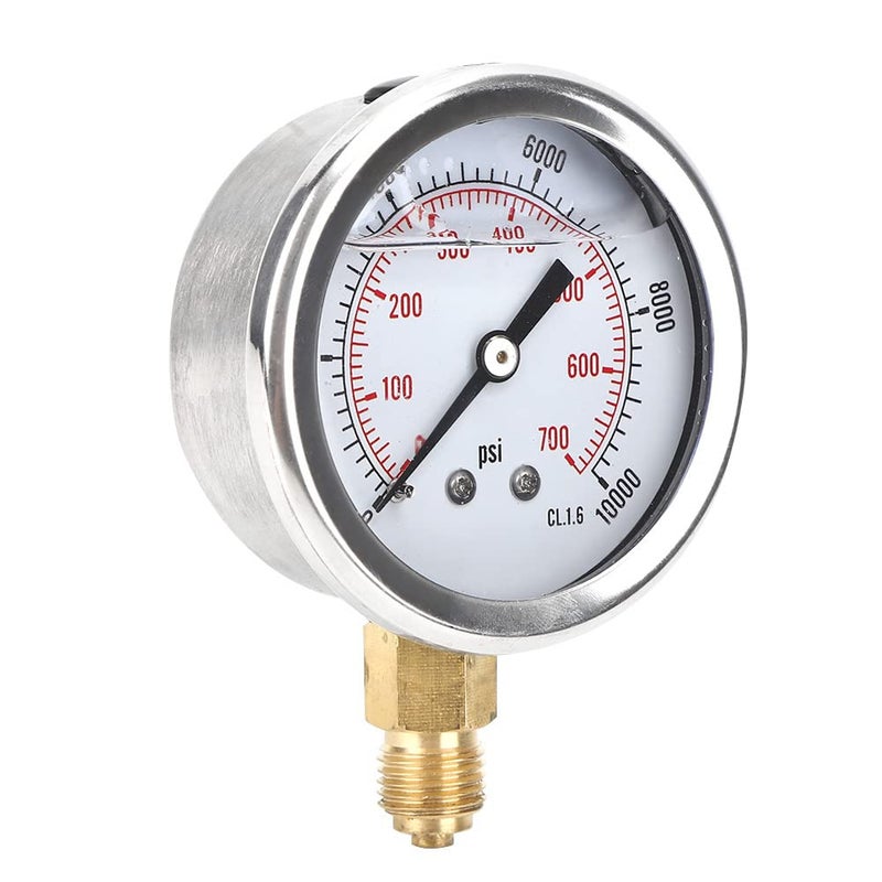 LiebeWH Pressure Gauge Radial Stainless Steel 0-700Bar 0-10000Psi Industrial Tool Dial Liquid Filled with Thread for Machinery Chemical Metallurgy Mining - Image 4