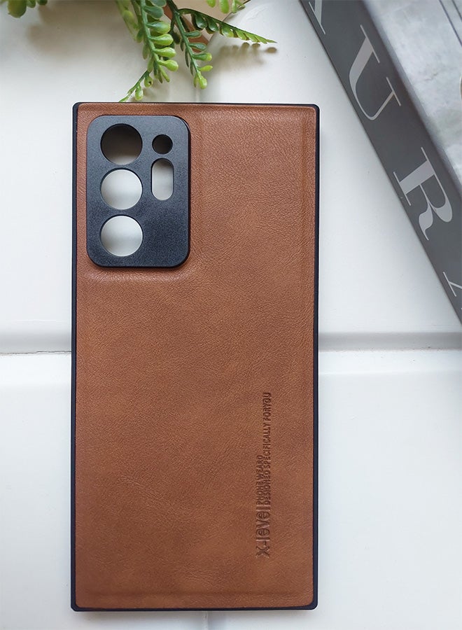 X-level Samsung Galaxy S22 Ultra Premium Slim Fit Leather Case – Sleek Design, Superior Protection, Smooth Touch - Brown - Image 1