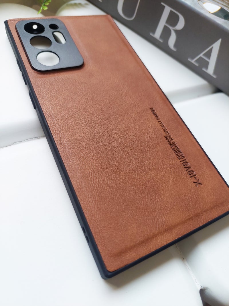 X-level Samsung Galaxy S22 Ultra Premium Slim Fit Leather Case – Sleek Design, Superior Protection, Smooth Touch - Brown - Image 2