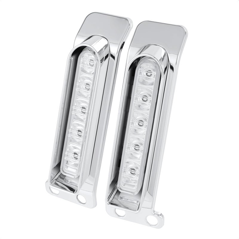 Bravema Rear Fender Filler Panel Lights Saddlebag LED Inserts Support Auxiliary Light Fit for Harley Electra Glide Ultra Limited Road King Road Glide 20142024 Chromed Housing Transparent Lens - Image 2