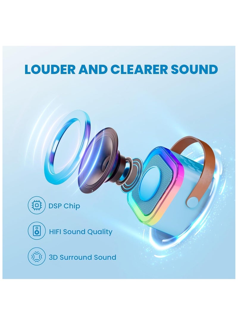 Mini Karaoke Machine for Kids,Portable Bluetooth Speaker with Wireless Microphone, Gifts Toys for Girls 4, 5, 6, 7, 8, 9, 10 +Year Old Birthday Family Home Party(Off-White))  - Image 3