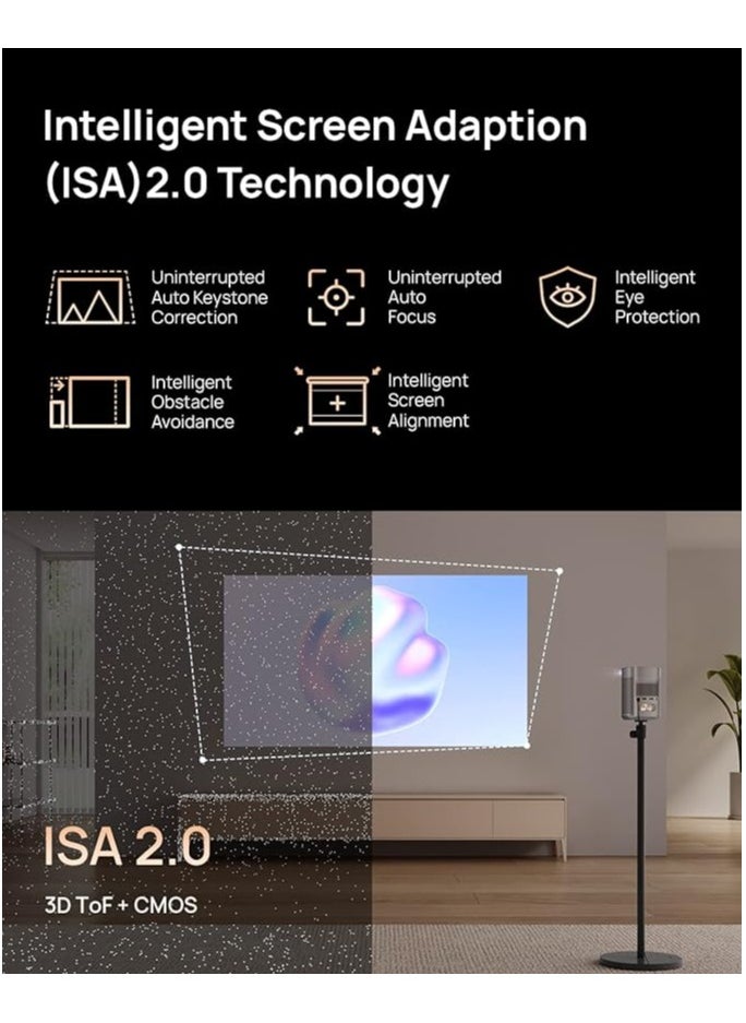XGIMI - Mogo 2 Pro | Full HD Portable Projector, 400 ISO Lumens, Up to 200" Screen Size, 2x 8W Dolby Audio, Androidtv, PowerBank Supported, for Home/Office/Camping - Space Grey - Image 1