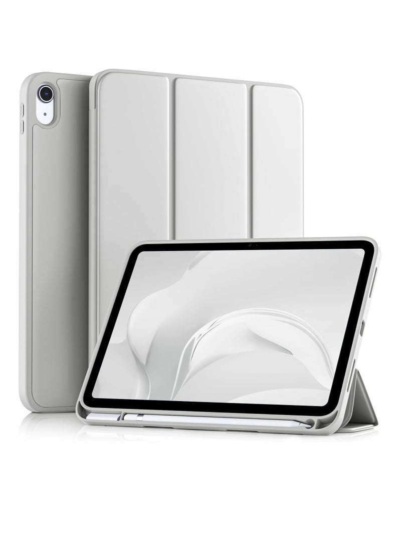 ELTRAZONE Compatible with iPad 10th Generation Case (10.9-Inch, 2022) | Slim Trifold Stand Protective Cover with Pencil Holder | Auto Sleep/Wake Function | Soft TPU Back | Shockproof, Lightweight & Durable Tablet Case GRAY - Image 1