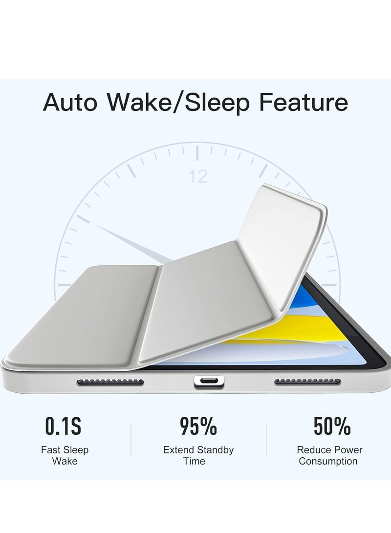 ELTRAZONE Compatible with iPad 10th Generation Case (10.9-Inch, 2022) | Slim Trifold Stand Protective Cover with Pencil Holder | Auto Sleep/Wake Function | Soft TPU Back | Shockproof, Lightweight & Durable Tablet Case GRAY - Image 5