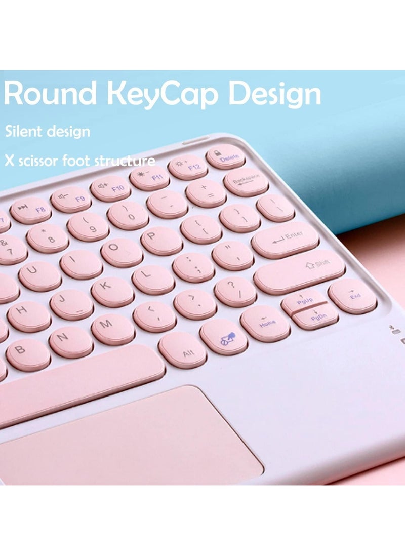 General - Arabic and English Keyboard Case Compatible with Lenovo Tab M11 11.0 Inch, Invisible Pen Slot,Keyboard Case Cover with Cute Round Key Detachable TouchPad Keyboard & Mouse - Image 1