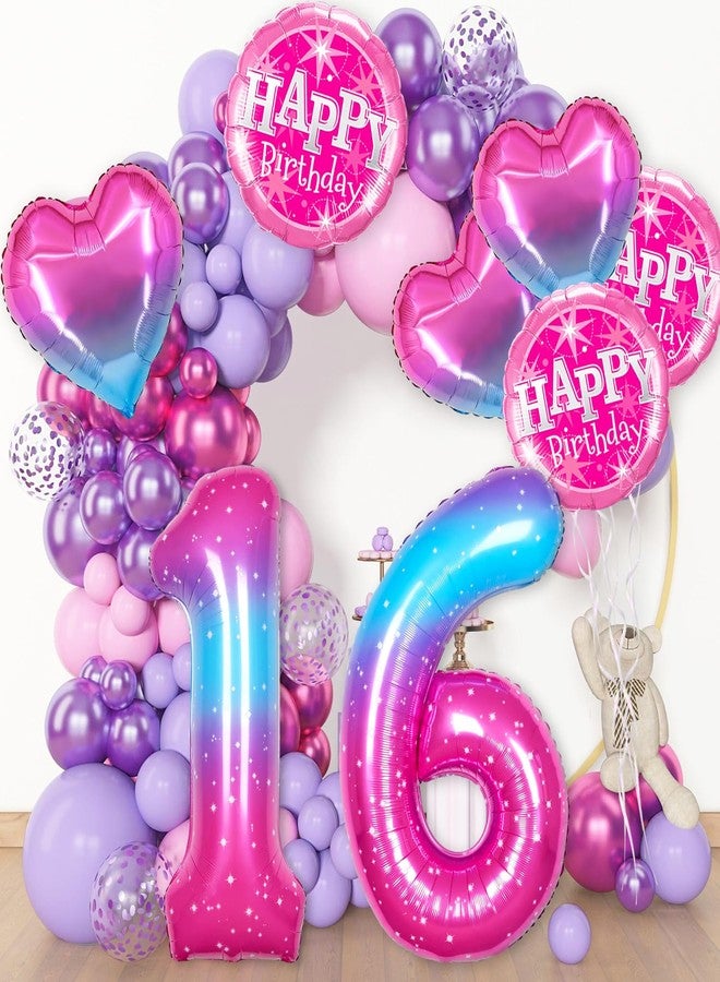 Florisland Gradient Number 5 Balloon for Stitch and Angel Birthday Decorations, 40 inch Big Helium Number Balloons for Girls Birthday Party Celebration Decoration Supplies - Image 5