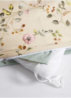 Master Home Textile Cotton Floral Comforter Sets, Fits 160 x 200 cm Queen Size Bed, 5 Pcs, 100% Cotton 200 Thread Count, With Removable Filling, Veronica Series  - Image 5
