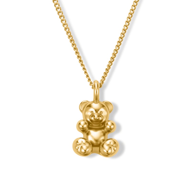 Hey Harper Gold Teddy Bear Pendant For Women Trendy - Bear with Me Necklace 14K Golden PVD Coating Waterproof & Sweatproof Non Tarnish Jewelry Chain Necklaces - Image 1
