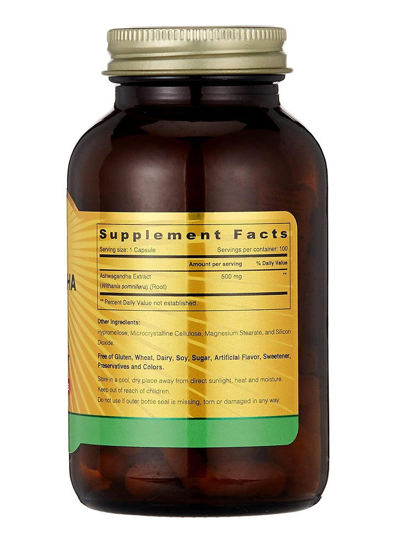 SUNSHINE NUTRITION Ashwagandha 500Mg Root Extract Dietery Supplement Helps Reduce Fatigue And Stress Supports Positive Mood Herbal Ingredient 100 Vegetarian Capsules  - Image 3