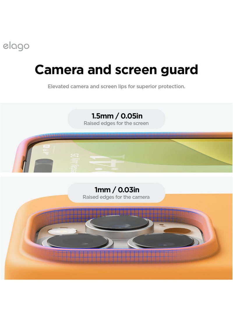 Elago Liquid Silicone for iPhone 16 Pro MAX Case Cover Full Body Protection, Shockproof, Slim, Anti-Scratch Soft Microfiber Lining - Orange - Image 5