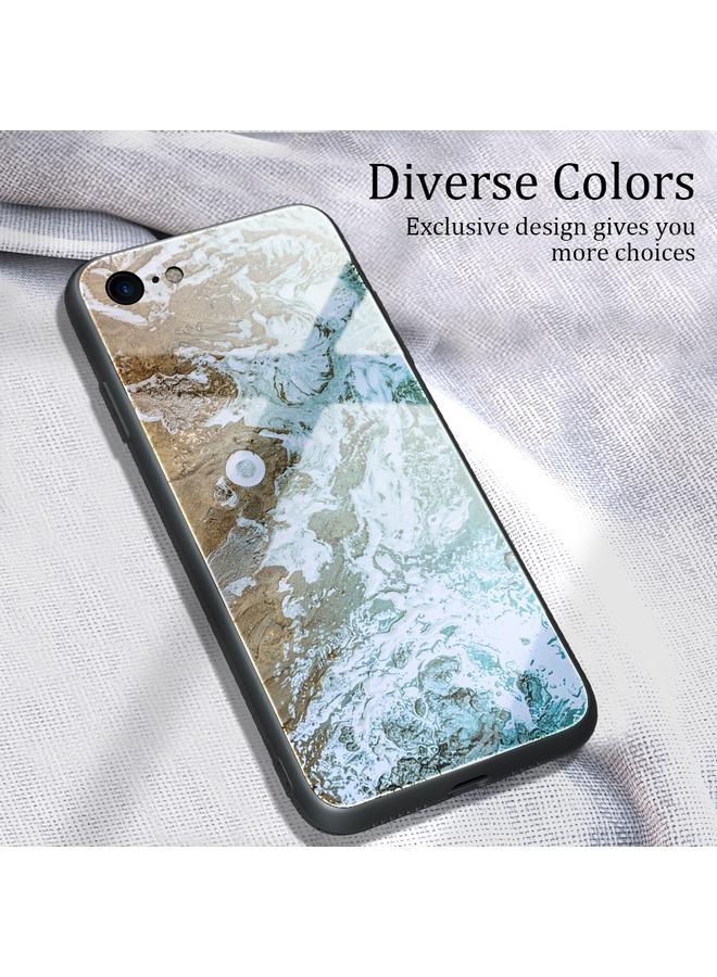 S-TOP Case For iPhone SE 2022 / SE 2020 / 8 / 7 Marble Pattern Glass Protective Case - Image 2