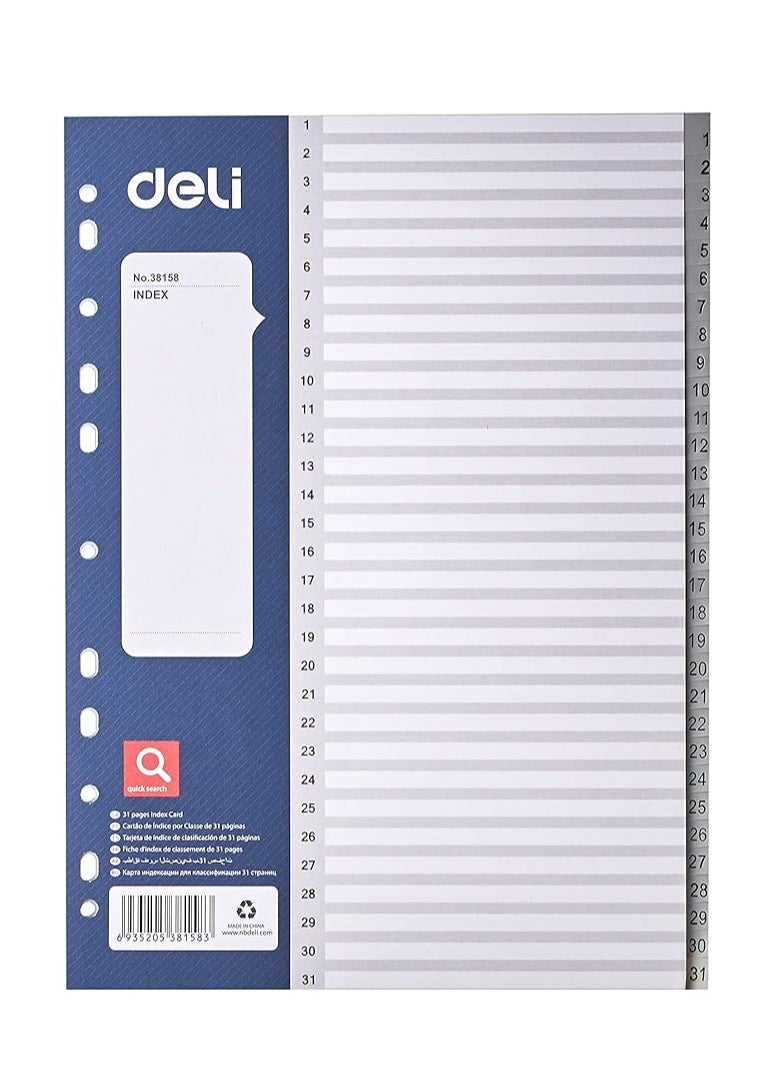 Deli - 10-Pieces 1-31 Part Color Divider Multicolor - Image 1