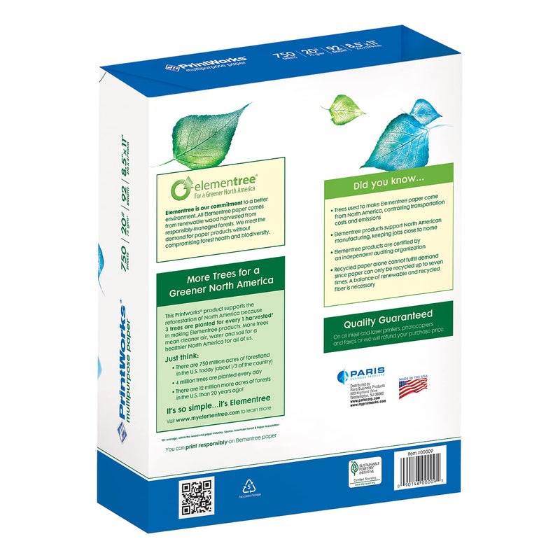 Printworks Multipurpose Paper, 20 Pound, 92 Bright, 750 Sheets, 8.5x11 Inches (00009),White - Image 2