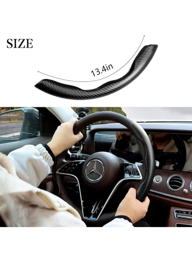CARIZO غطاء عجلة القيادة بنمط أسود، آمن وغير قابل للانزلاق، متوافق مع ملحقات السيارة للرجال والنساء - Image 3
