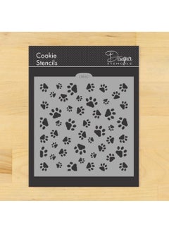 Designer Stencils Mini Dog Paws Allover Cookie and Craft Stencil CM007 by Designer Stencils  - Image 1