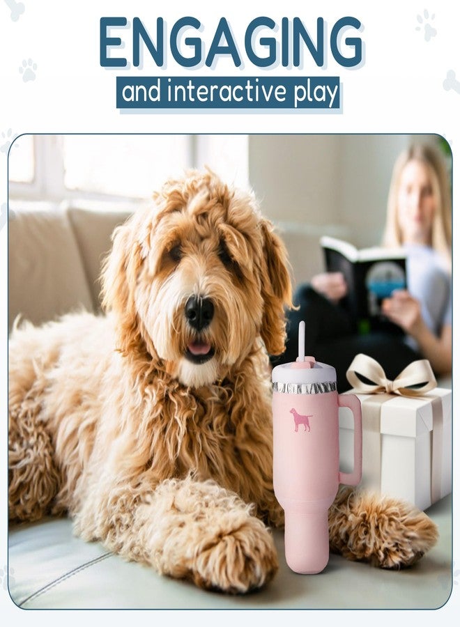 مزعج لعبة PUPROAR Pup Cup للكلاب، هدية عيد ميلاد لطيفة للكلبات، هدية جرو قطيفة تصدر صوتاً عند الضغط عليها، مناسبة للسلالات الصغيرة والمتوسطة والكبيرة (لون غبار الخوخ الوردي) - Image 5