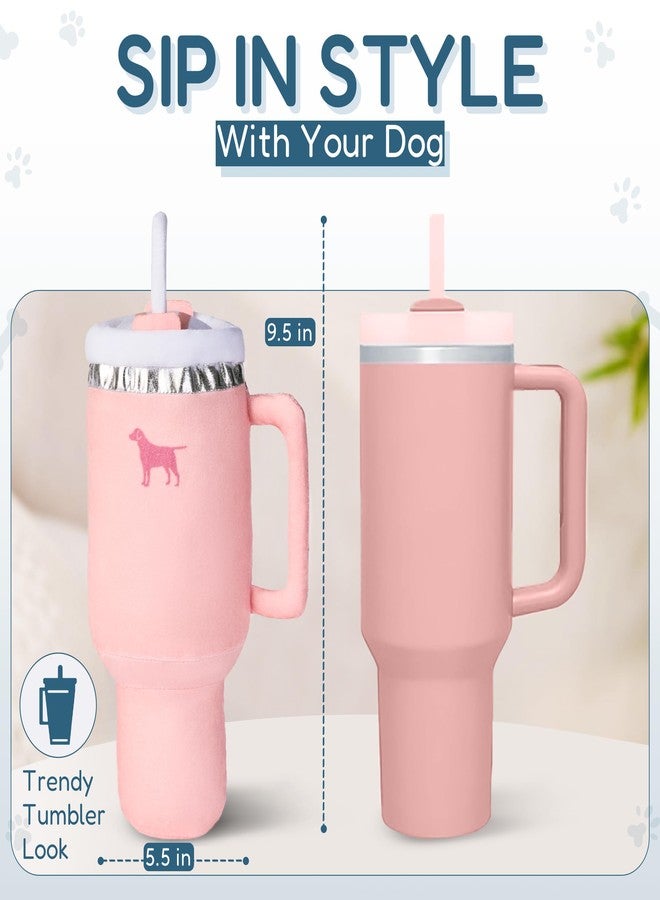 مزعج لعبة PUPROAR Pup Cup للكلاب، هدية عيد ميلاد لطيفة للكلبات، هدية جرو قطيفة تصدر صوتاً عند الضغط عليها، مناسبة للسلالات الصغيرة والمتوسطة والكبيرة (لون غبار الخوخ الوردي) - Image 2