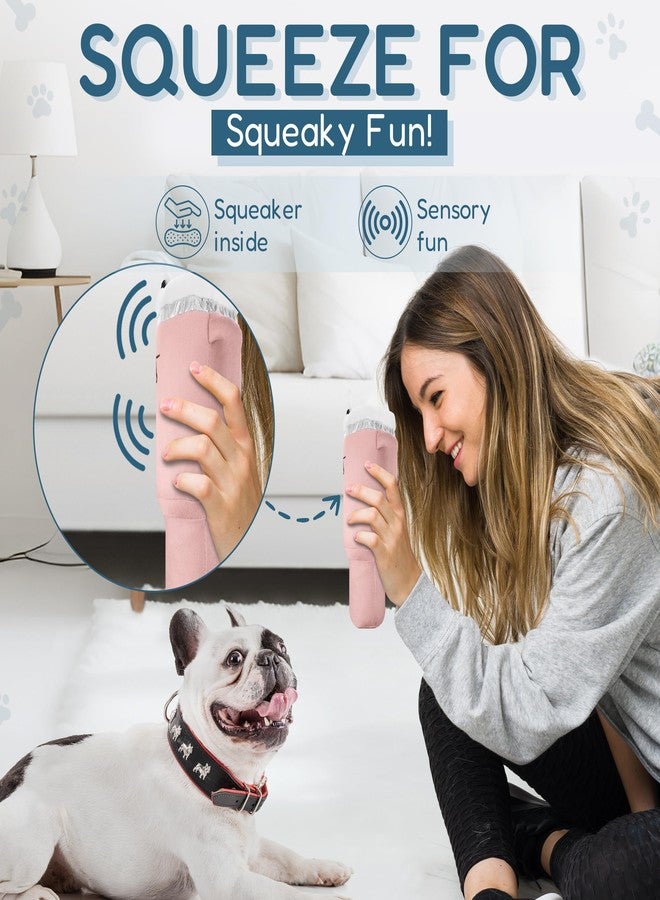 مزعج لعبة PUPROAR Pup Cup للكلاب، هدية عيد ميلاد لطيفة للكلبات، هدية جرو قطيفة تصدر صوتاً عند الضغط عليها، مناسبة للسلالات الصغيرة والمتوسطة والكبيرة (لون غبار الخوخ الوردي) - Image 3