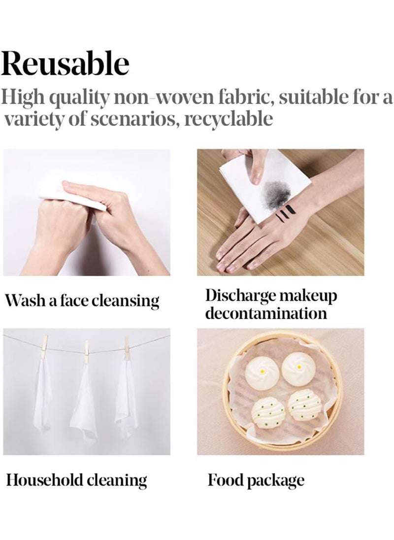 kaiderine 3 sets of 100PCS Large Disposable Face Towel, Facial Eye Nail Make up Removing Cotton Tissue, Multipurpose Cotton Towel Tissue for Skin Care, Reusable Cotton Pads, Wet & Dry Use  - Image 4
