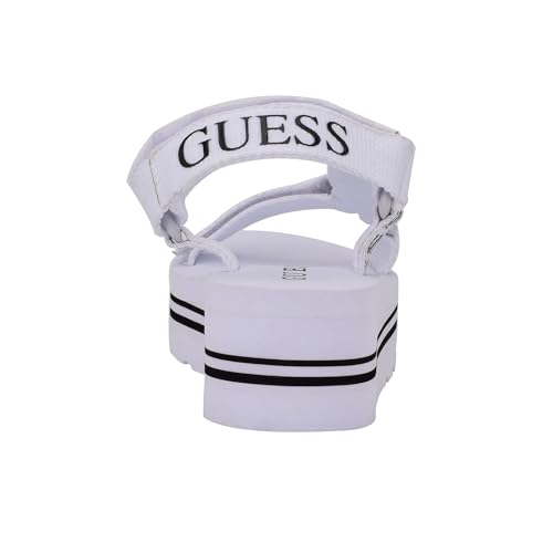 Guess Women's AVIN Wedge Sandal, White/Black Logo 137, 10 - Image 4