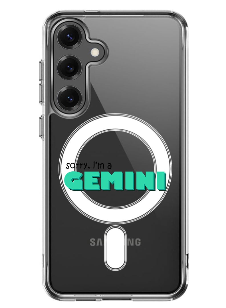 Theodor Magnetic Case for Samsung Galaxy S25 Plus 6.7-inch Compatible with MagSafe Wireless Charging, Shockproof Phone Bumper Cover Gemini - Black - Image 1