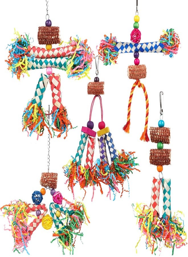 LifeIdeas Bird Shredding Toys, 5PCS Parrot Chewing Toys Corn Cob, Colorful Bird Foraging Toys for Small Medium Parrots Parakeets, Conures, Cockatiel, Lovebirds - Image 1