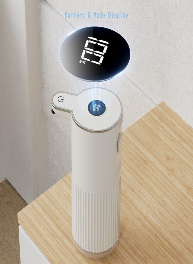 موزع صابون أوتوماتيكي مزود بمؤشر LED (لنسبة شحن البطارية ومستوى الرغوة)، 7000 استخدام، 6 إعدادات للرغوة، يُثبت على الحائط أو يُوضع على سطح الطاولة، قابل لإعادة الشحن عبر منفذ USB-C، مناسب للحمام والمطبخ، أبيض - Image 3