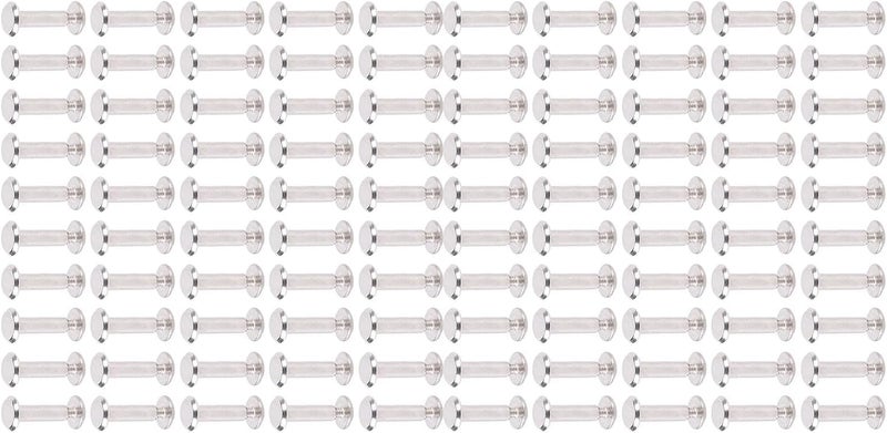 Julihai Screw Rivets, Stainless Steel M2 Binding Screws for Easy Installation in Leather Crafts, Photo Albums and Books with 100 Sets (Stainless Steel 2) - Image 4