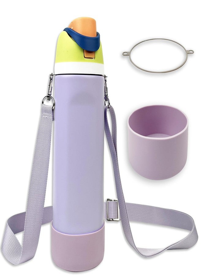 SITKOL Silicone Boot Set for Cute Owala Water Bottle 24 oz - Includes Non-Slip Sleeve, Shoulder Strap, Perfect Owala Accessories, Fits Free Sip, Tumbler, Matches Pink, Black & More (Purple) - Image 1