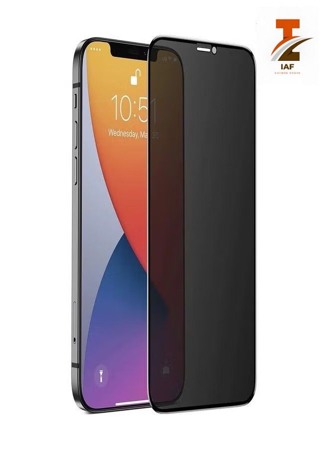 IAF Privacy Anti-Spy Tempered Glass Screen Protector For Apple iPhone 12 Pro - Black