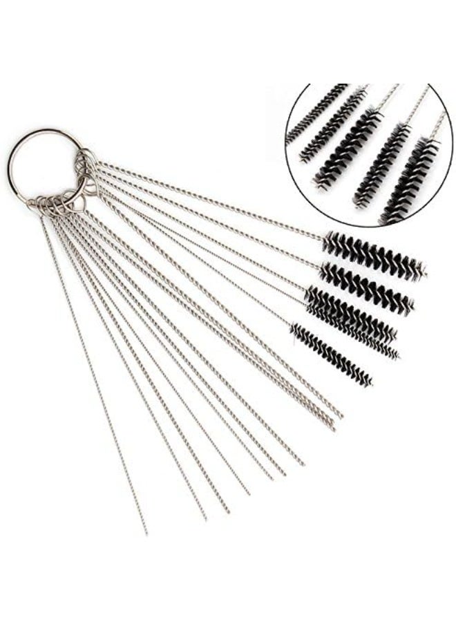 Carburetor Carbon Dirt Jet Cleaner Tool Kit 10 Cleaning Needles with 5 Brushes - Image 1