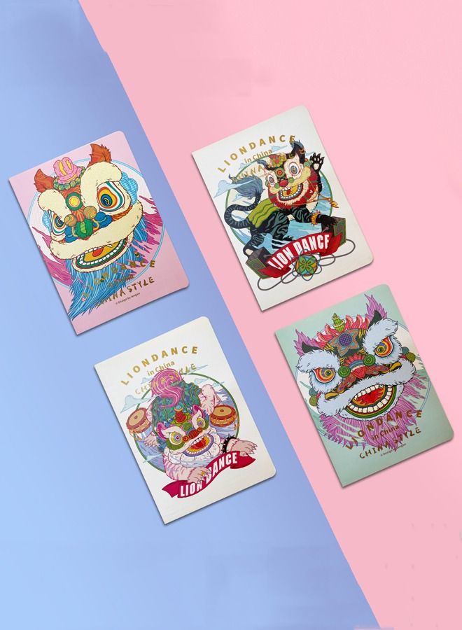 XIANGYU 4-Pieces A5 Stitched Stamping Softcover Journal School Notebook Students  - Image 1