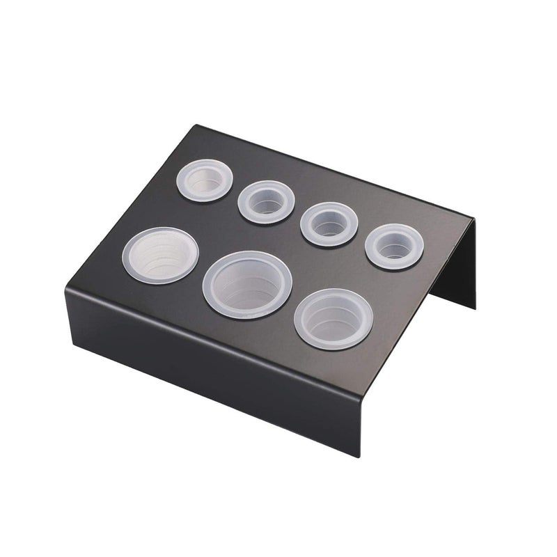 SHIELD PLUS SHIELD PLUS Ink Cup Holder Stand 7 Holes Metal Pigment Cap Holder With Tattoo Inkcup Small 50PCSMedium 50PCS Large With Base 25PCS - Image 1