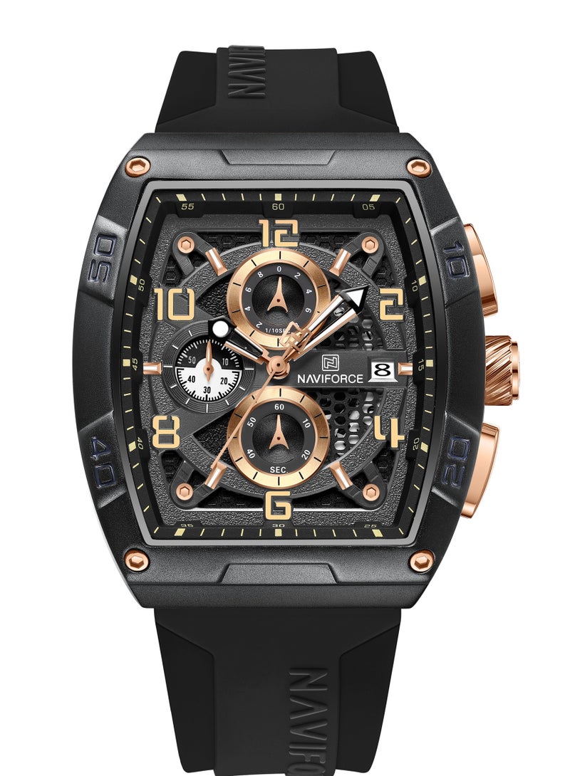 NAVIFORCE New Design Fumed Silica Quartz Chronograph Wrist Watch For Men NF8052 B/RG/B - Image 1