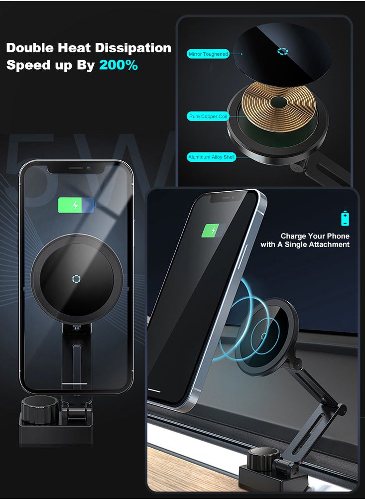 Perfii Alloy Phone Holder for Tesla Model 3 Model Y, Magnetic Car Vent Holder Compatible with iPhone 15 14 13 12 Pro Max Plus Mini and All Phone - Tesla Accessories  - Image 4