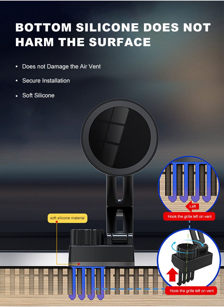 Perfii Alloy Phone Holder for Tesla Model 3 Model Y, Magnetic Car Vent Holder Compatible with iPhone 15 14 13 12 Pro Max Plus Mini and All Phone - Tesla Accessories  - Image 2