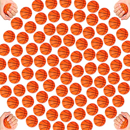 Leitee 120 Pcs Mini Basketball Soft Foam Stress Balls Small Squeeze Basketball Toys 16 inch Bouncy Ball for Anxiety Stress Relief Party Favor Decoration School Reward Present Game - Image 1