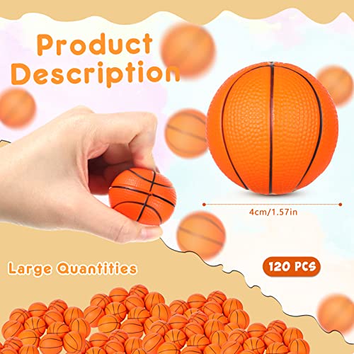 Leitee 120 Pcs Mini Basketball Soft Foam Stress Balls Small Squeeze Basketball Toys 16 inch Bouncy Ball for Anxiety Stress Relief Party Favor Decoration School Reward Present Game - Image 5