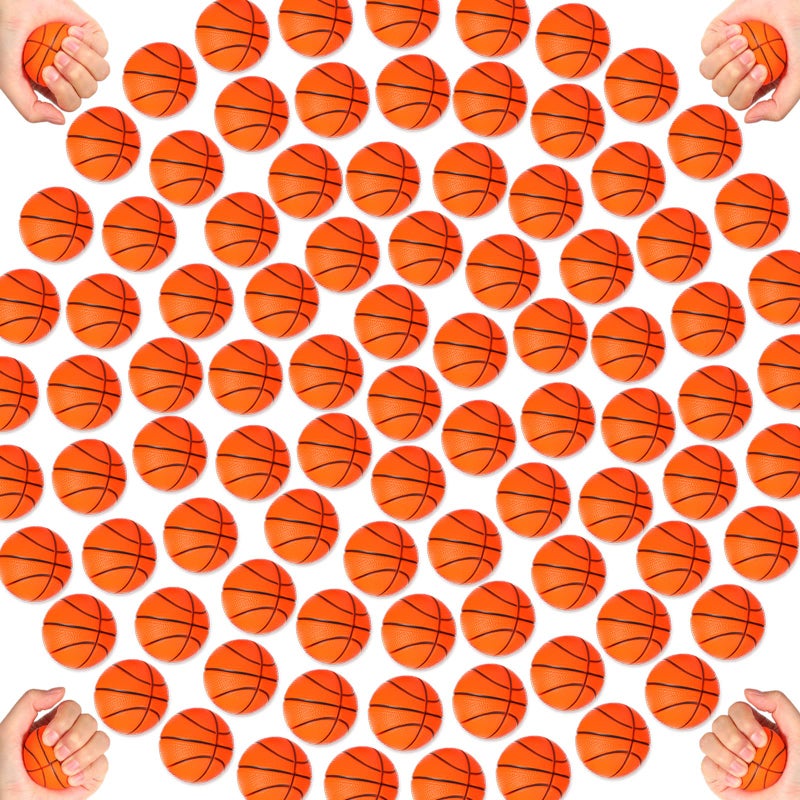 Leitee 120 Pcs Mini Basketball Soft Foam Stress Balls Small Squeeze Basketball Toys 16 inch Bouncy Ball for Anxiety Stress Relief Party Favor Decoration School Reward Present Game - Image 3
