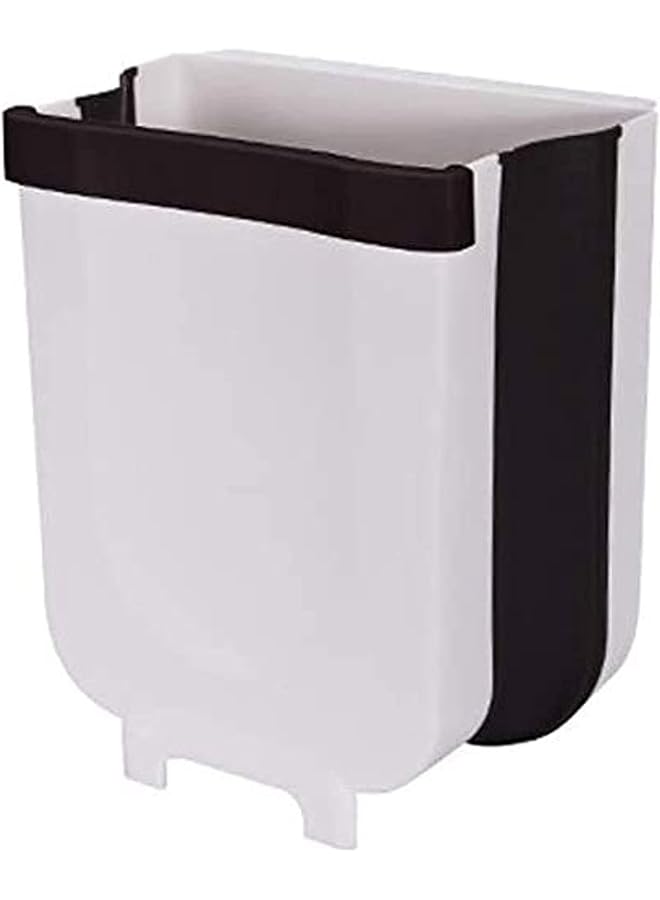 SHOWAY Hanging Trash Can Small Foldable Trash Can Trash Can For Kitchen Cabinet Door Hanging Trash Holder For Bathroom Bedroom Office Car And Kitchen9L Capacity White  - Image 1