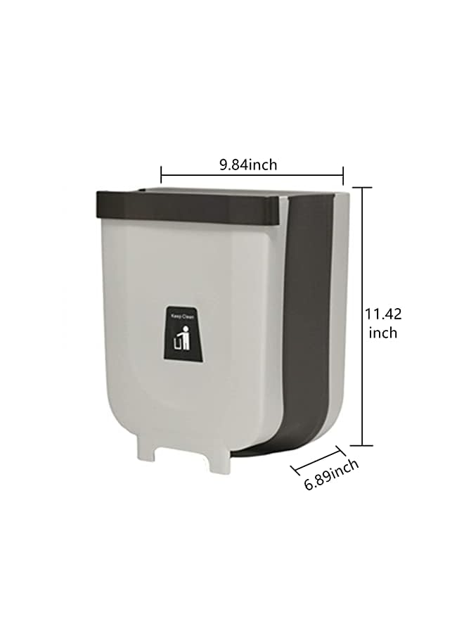 SHOWAY Hanging Trash Can Small Foldable Trash Can Trash Can For Kitchen Cabinet Door Hanging Trash Holder For Bathroom Bedroom Office Car And Kitchen9L Capacity White  - Image 3