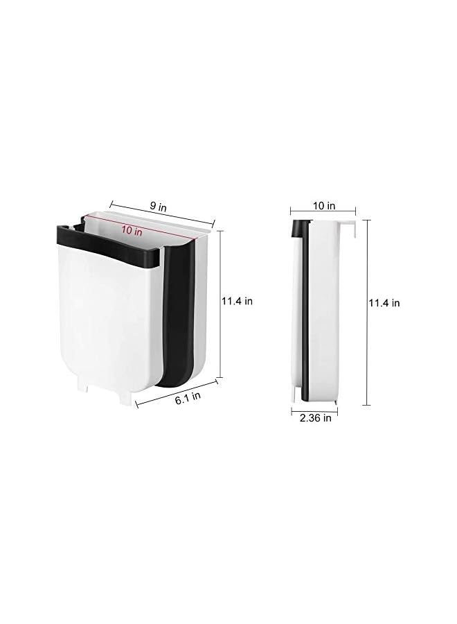 SHOWAY Hanging Trash Can Small Foldable Trash Can Trash Can For Kitchen Cabinet Door Hanging Trash Holder For Bathroom Bedroom Office Car And Kitchen9L Capacity White  - Image 4