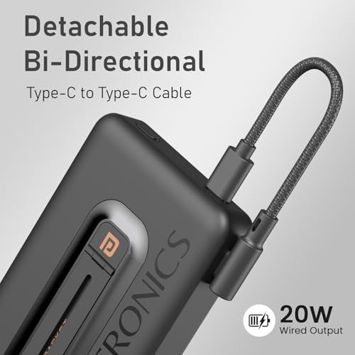 Portronics Revvo 15W Magsafe Wireless Powerbank 10000mAh Fast Charging Powerbank,Detachable Type C Cable,Mobile Stand,Type C Input/Output PD Port,iPhone 12 & Above,Android & Qi Enabled Devices(Blue) - Image 5