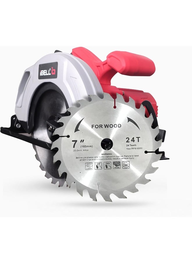 iBELL - Circular Saw Cs85-71 1400W Copper Armature 4800 Rpm 185 Mm Cutting Angle Adjustment And Precision Cut - Image 1