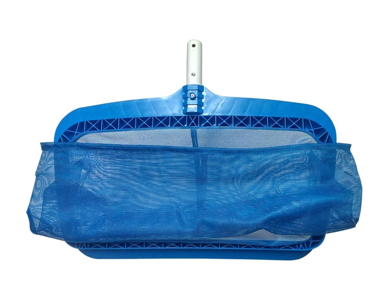 BlueWave Professional Swimming Pool Deep Leaf Net Plastic Body Handle Standard Heavy Duty Leaf Skimmer Molded Frame and Snap Adapt Handle - Image 3