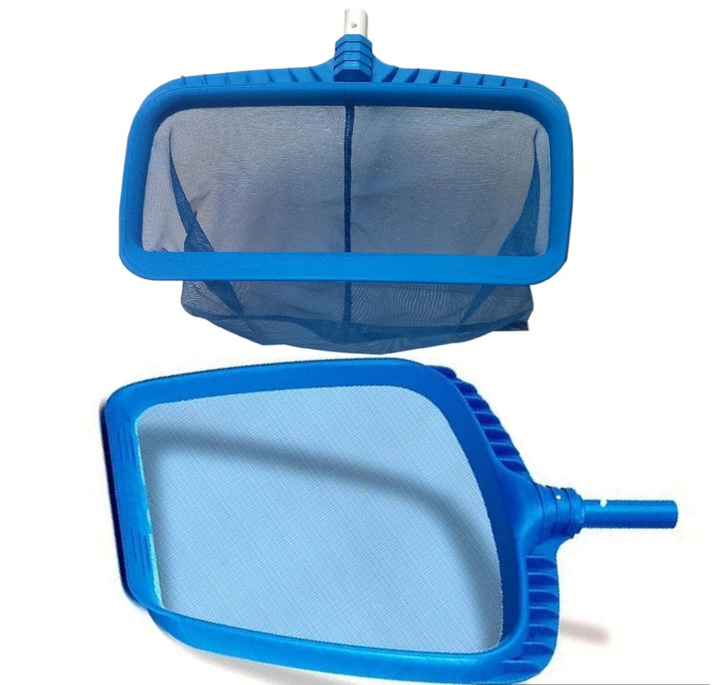 BlueWave Professional Swimming Pool Deep Leaf Net Plastic Body Handle Standard Heavy Duty Leaf Skimmer Molded Frame and Snap Adapt Handle - Image 1