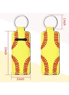Patelai 20 Pieces Softball Lipstick Holder Keychain Lipstick Balm Holder Keychain Clipon Lipstick Sleeve Pouch Lip Balm Holster Pouch Suitable For Lipstick Tracker  - Image 2