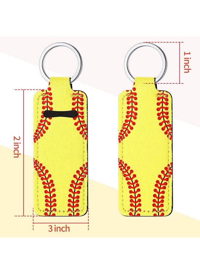 Patelai 20 Pieces Softball Lipstick Holder Keychain Lipstick Balm Holder Keychain Clipon Lipstick Sleeve Pouch Lip Balm Holster Pouch Suitable For Lipstick Tracker - Image 2
